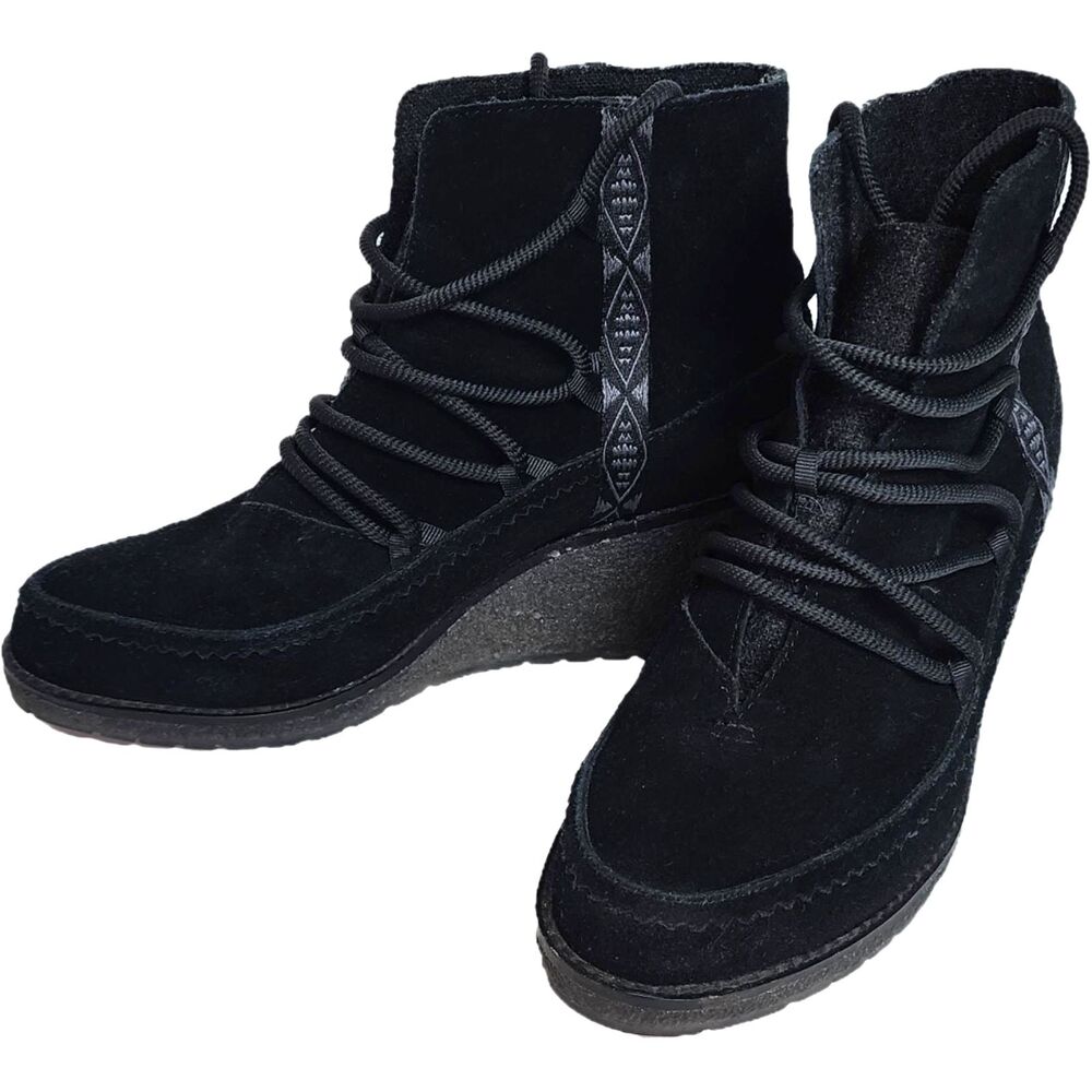 Pendleton Islegate Lace Up Waterproof Suede Wedge Ankle Bootie Size 8